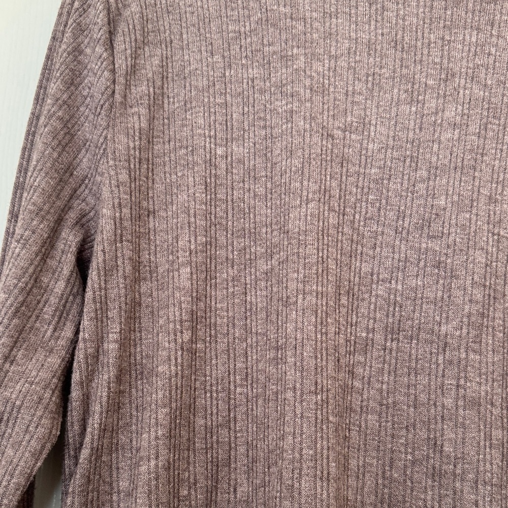 Madewell Women Ribbed Mock Neck Sweater - Mauve Taupe Size XL - Picture 12 of 12